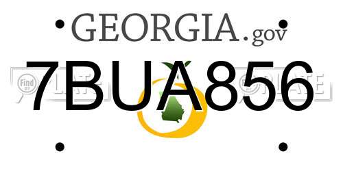 7BUA856 Georgia License Plate