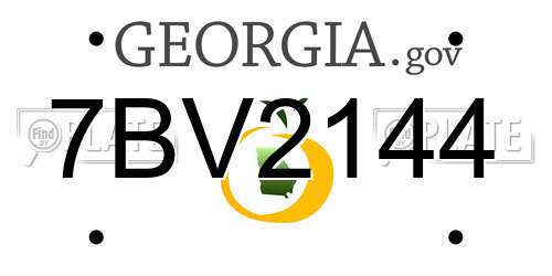 7BV2144 Georgia License Plate