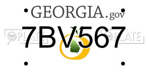 7BV567 Georgia License Plate