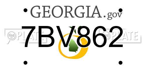 7BV862 Georgia License Plate