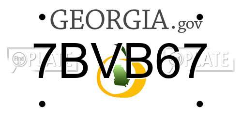 7BVB67 Georgia License Plate
