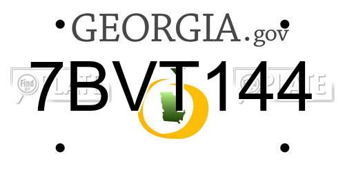 7BVT144 Georgia License Plate
