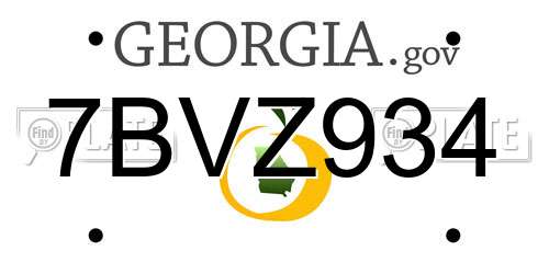 7BVZ934 Georgia License Plate