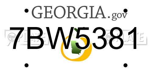 7BW5381 Georgia License Plate