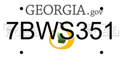 7BWS351 Georgia License Plate