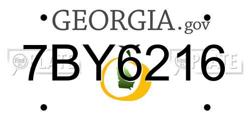 7BY6216 Georgia License Plate
