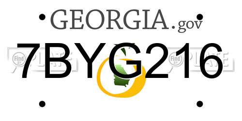7BYG216 Georgia License Plate