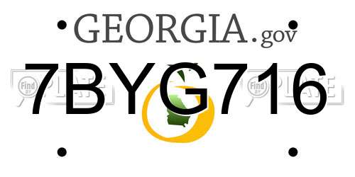7BYG716 Georgia License Plate