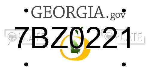 7BZ0221 Georgia License Plate