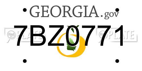 7BZ0771 Georgia License Plate