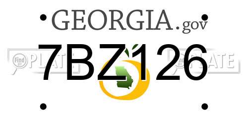 7BZ126 Georgia License Plate