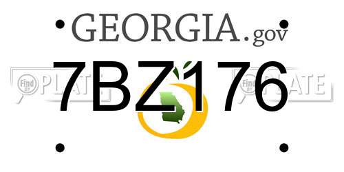 7BZ176 Georgia License Plate