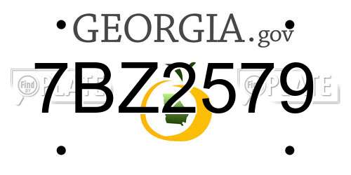 7BZ2579 Georgia License Plate