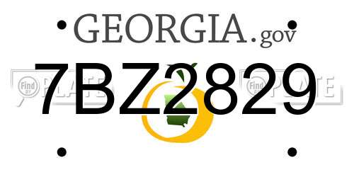 7BZ2829 Georgia License Plate