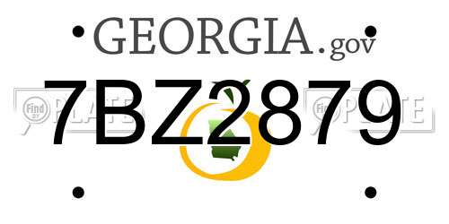 7BZ2879 Georgia License Plate