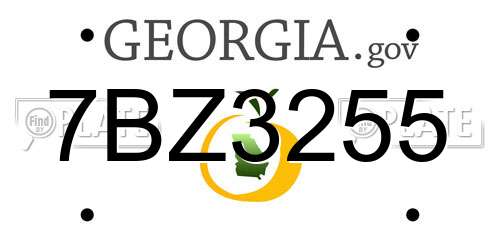 7BZ3255 Georgia License Plate