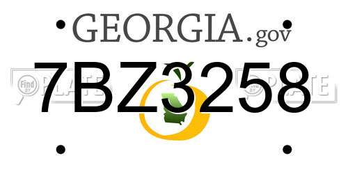 7BZ3258 Georgia License Plate