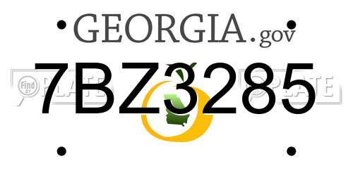 7BZ3285 Georgia License Plate