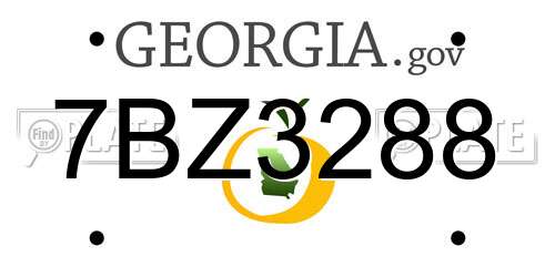 7BZ3288 Georgia License Plate