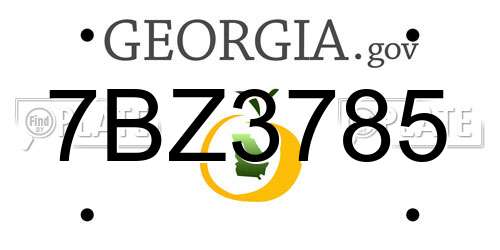 7BZ3785 Georgia License Plate