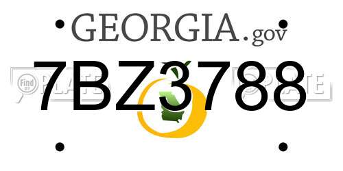 7BZ3788 Georgia License Plate