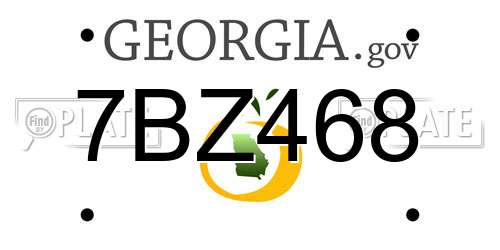 7BZ468 Georgia License Plate