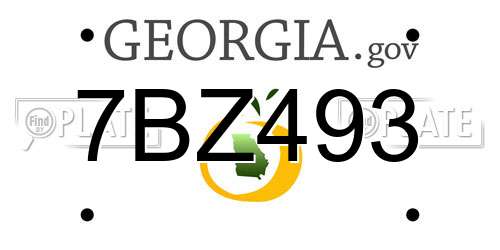 7BZ493 Georgia License Plate