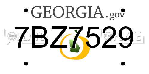 7BZ7529 Georgia License Plate