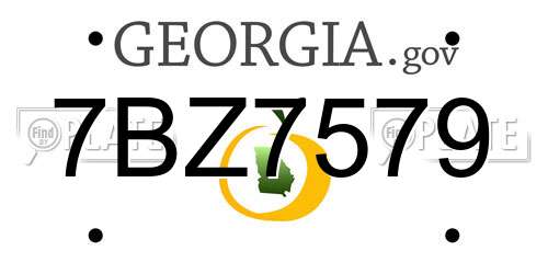 7BZ7579 Georgia License Plate