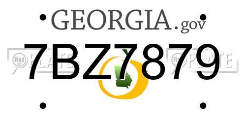 7BZ7879 Georgia License Plate