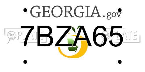 7BZA65 Georgia License Plate