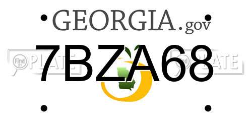7BZA68 Georgia License Plate