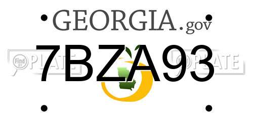 7BZA93 Georgia License Plate