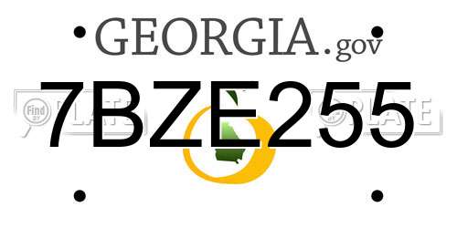 7BZE255 Georgia License Plate