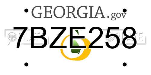 7BZE258 Georgia License Plate
