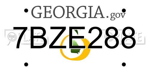 7BZE288 Georgia License Plate