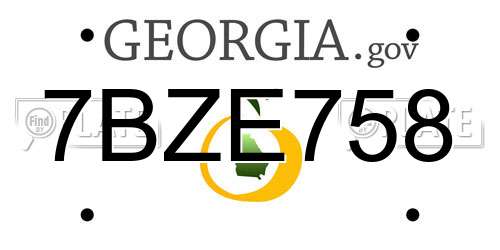7BZE758 Georgia License Plate