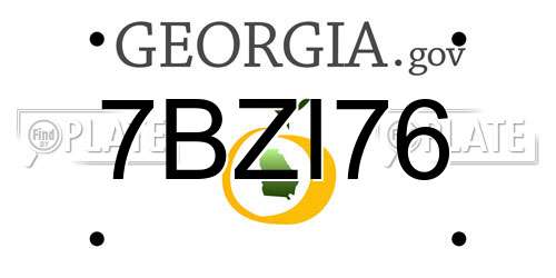 7BZI76 Georgia License Plate