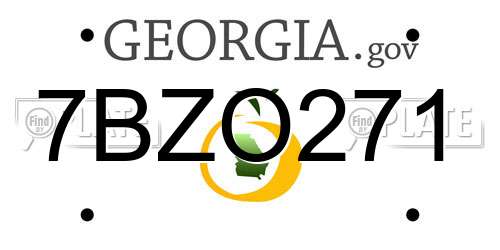 7BZO271 Georgia License Plate