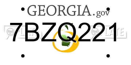 7BZQ221 Georgia License Plate