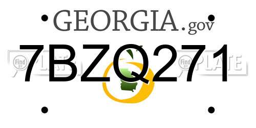 7BZQ271 Georgia License Plate