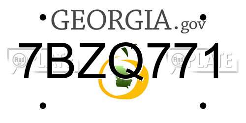7BZQ771 Georgia License Plate