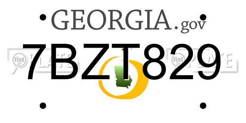 7BZT829 Georgia License Plate