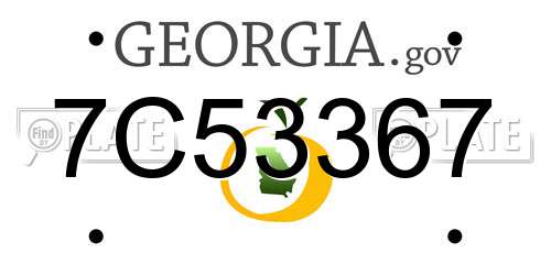 7C53367 Georgia License Plate