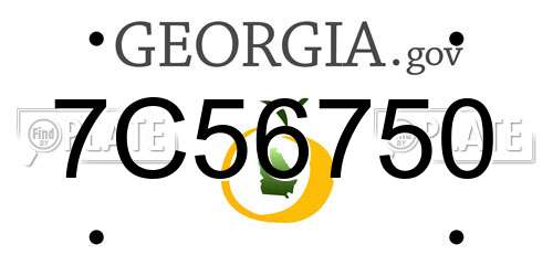 7C56750 Georgia License Plate