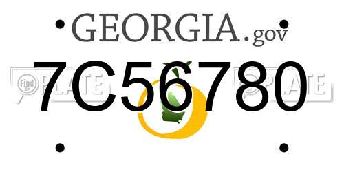 7C56780 Georgia License Plate