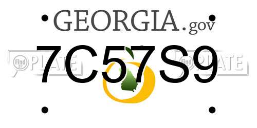 7C57S9 Georgia License Plate