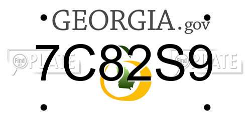 7C82S9 Georgia License Plate