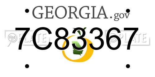 7C83367 Georgia License Plate
