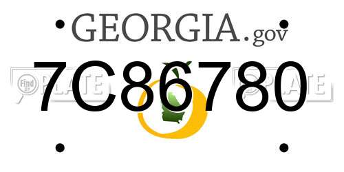 7C86780 Georgia License Plate